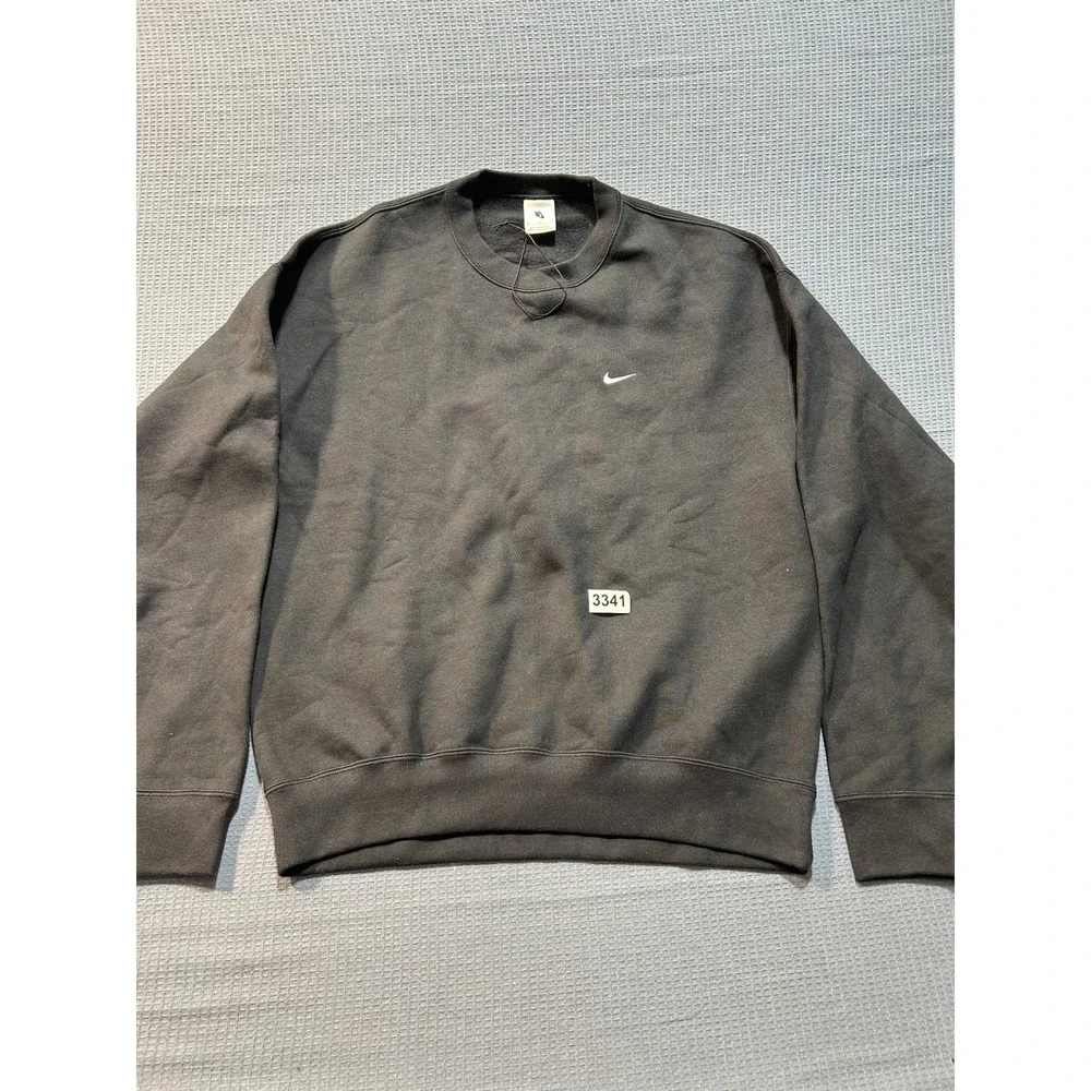 Nike Solo Swoosh Crewneck Sweatshirt Mens Medium Black